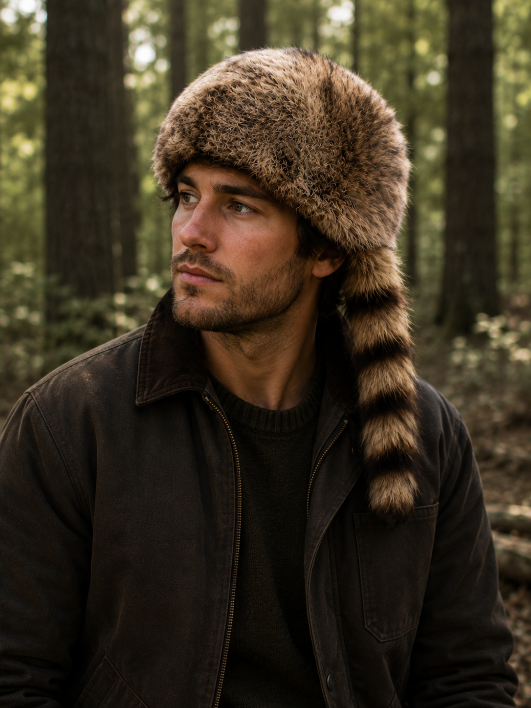 Rabbit Fur Davy Crockett Hat