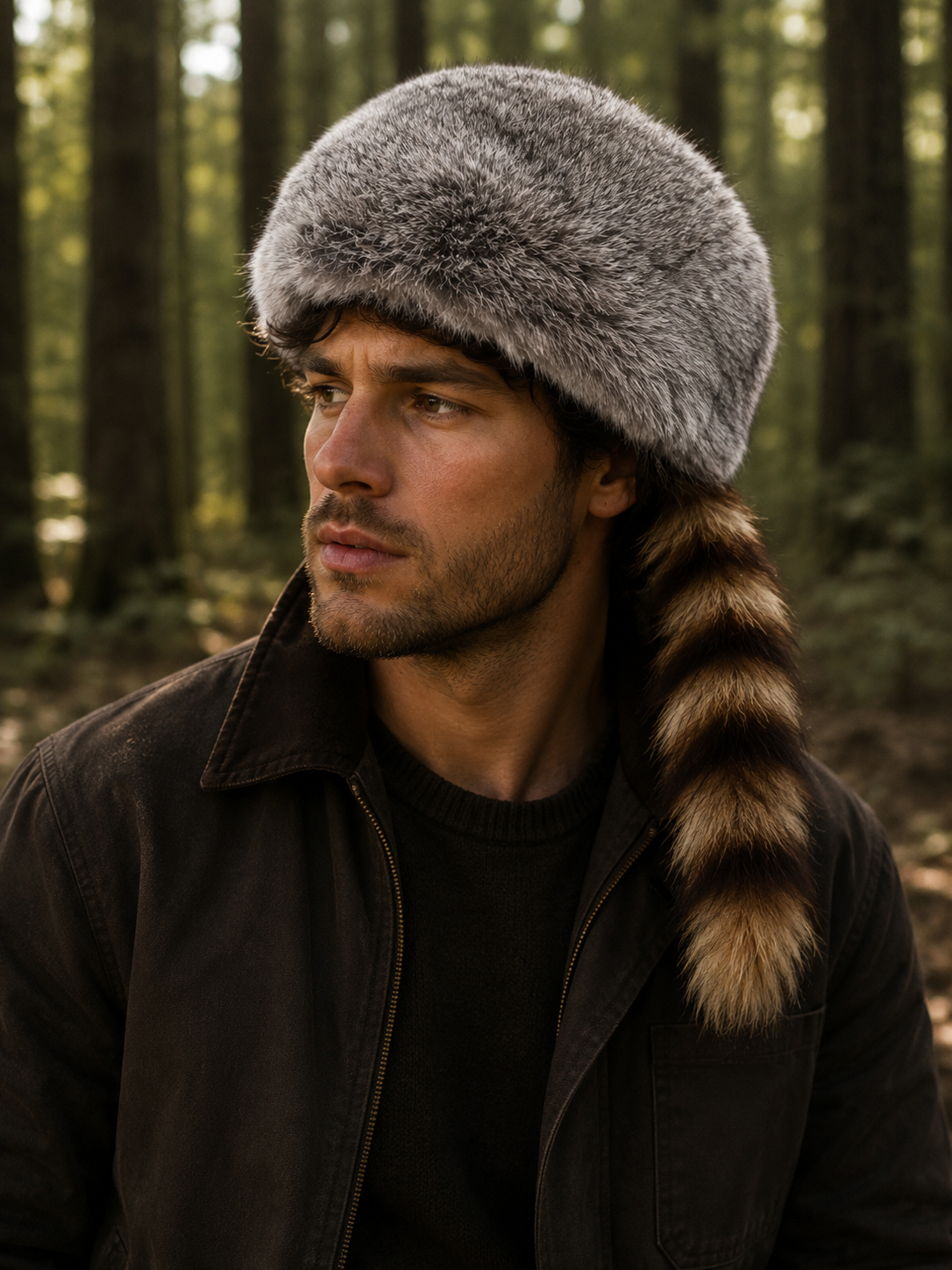 Rabbit Fur Davy Crockett Hat