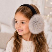Children's Faux Fox Fur Earmuffs with Velvet Band