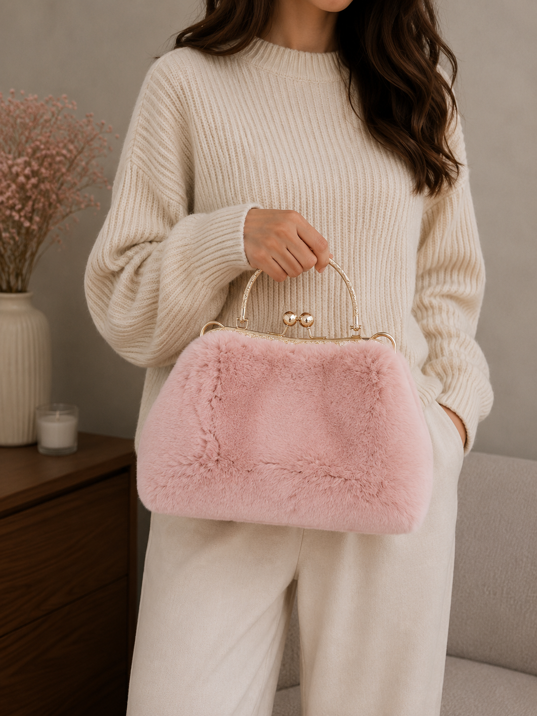 Rex Rabbit Fur Handbag