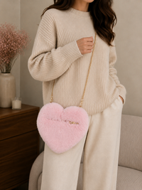 Faux Fur Heart Bag