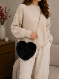 Faux Fur Heart Bag