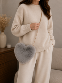 Faux Fur Heart Bag