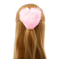 Rex Rabbit Fur Heart Shaped Hair Tie