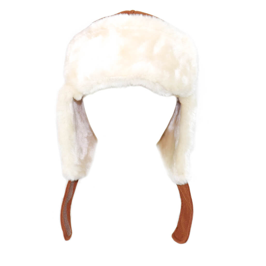 Faux Shearling Trooper Hat in Chestnut