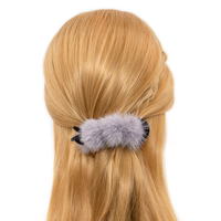 Hair Clip with Mink Poms