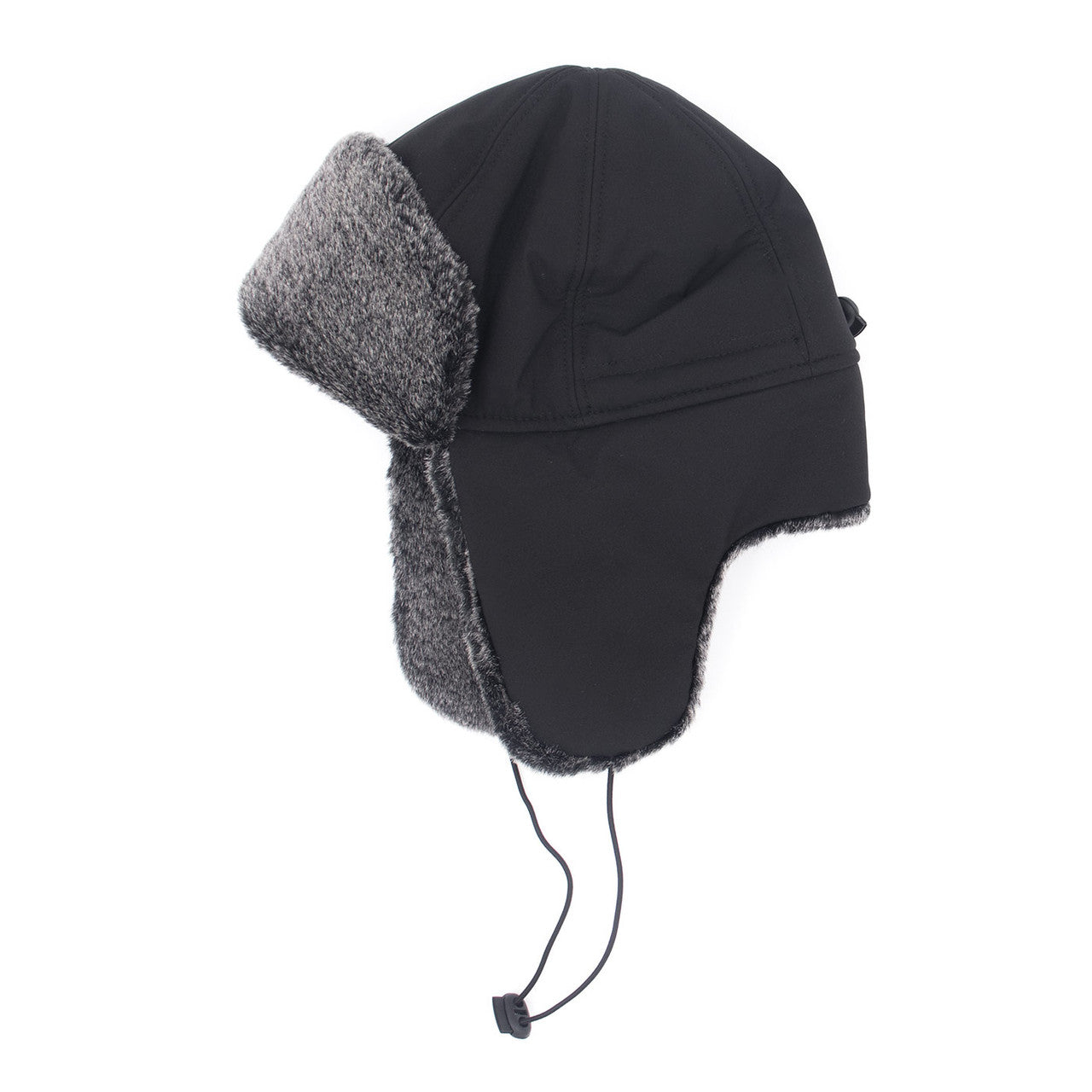 Kids Faux Rex Fur Trooper with Nylon Crown Black