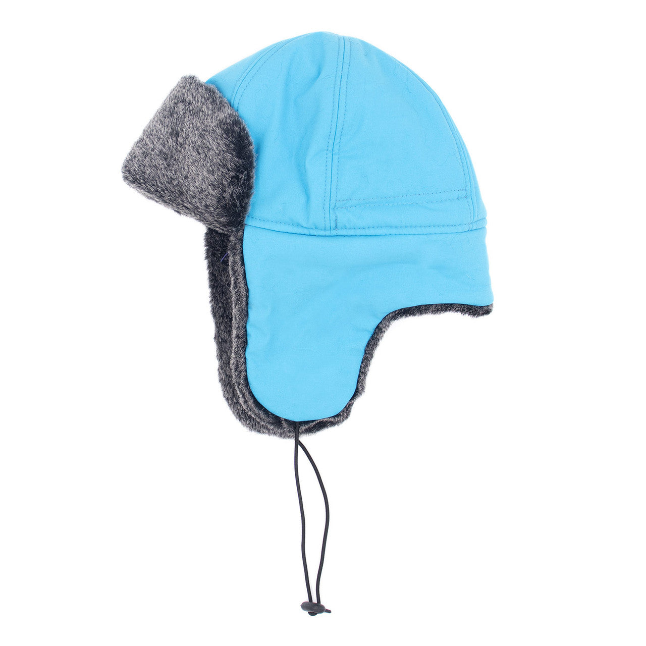 Kids Faux Rex Fur Trooper with Nylon Crown Blue