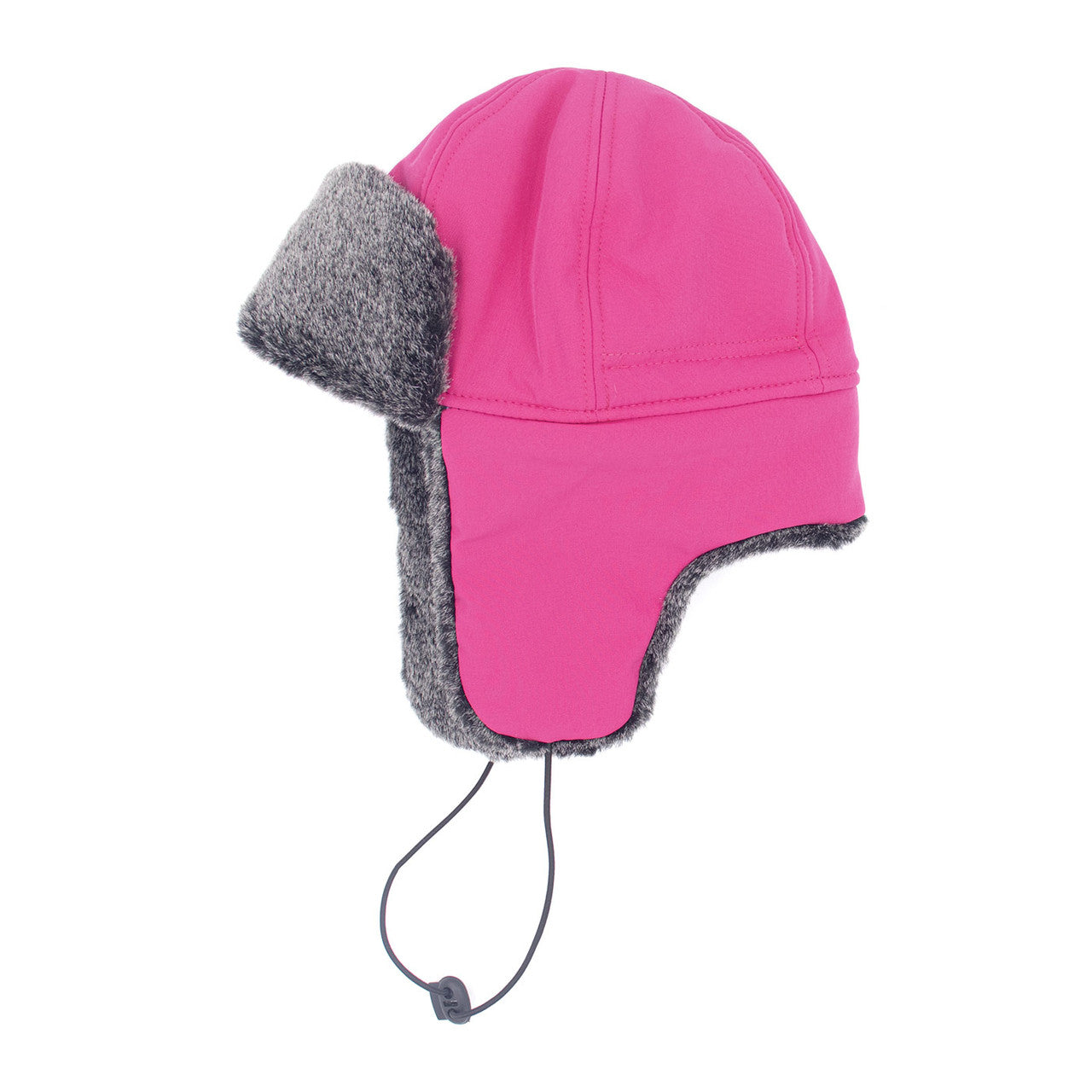 Kids Faux Rex Fur Trooper with Nylon Crown Fuchsia