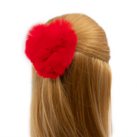 Rex Rabbit Fur Heart Shaped Hair Tie