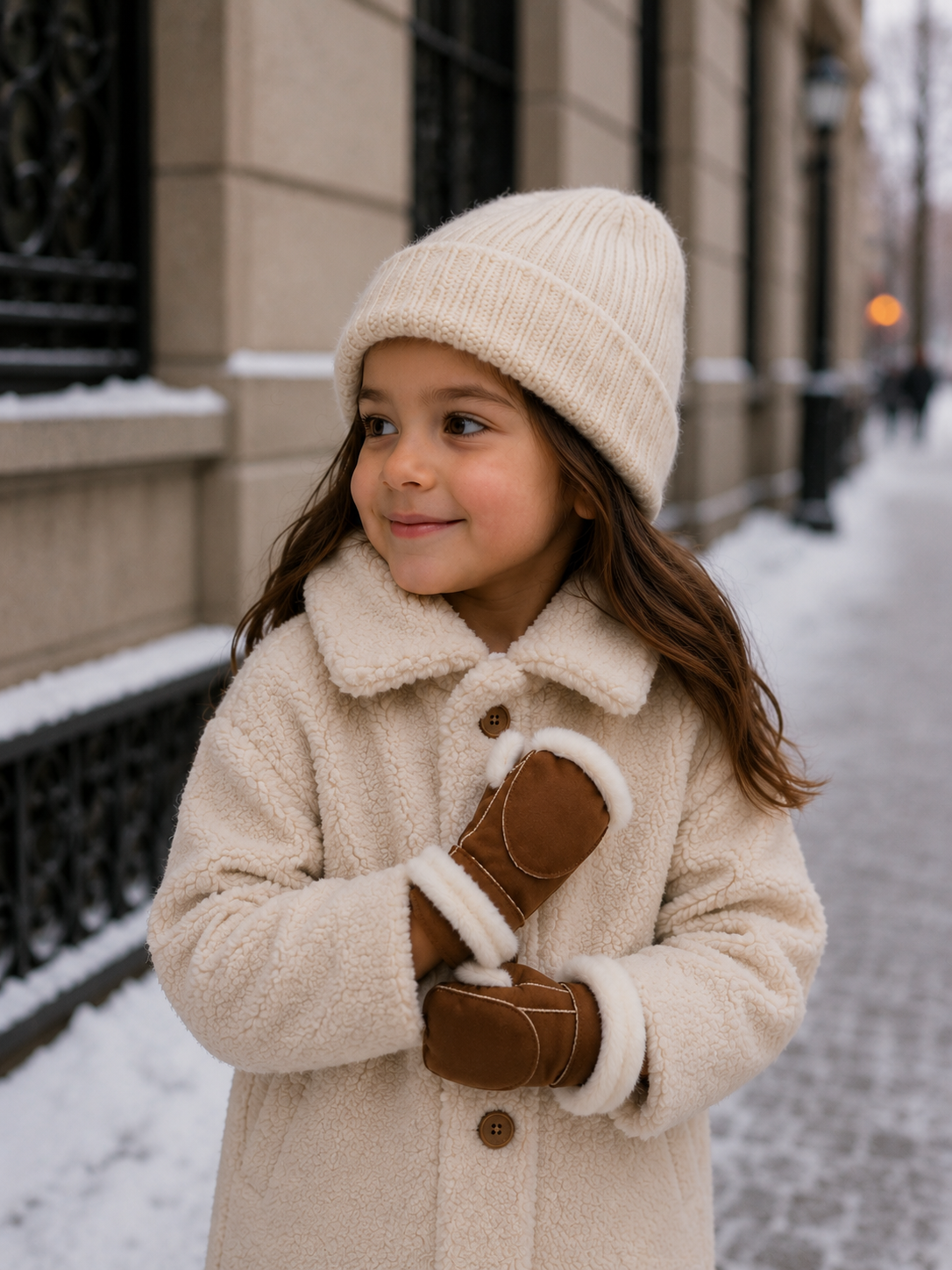 Children's Faux Shearling Flip Top Mittens