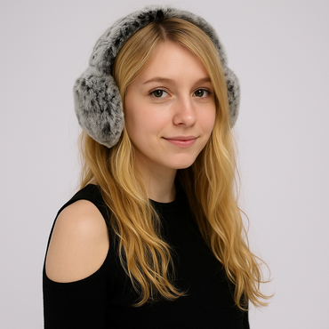 Rex Rabbit Fur Earmuffs with Halo Band