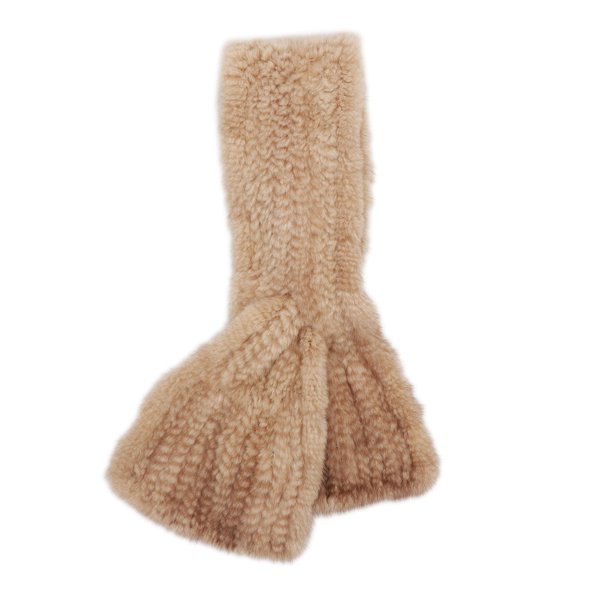 Short Danish Mink Knitted Scarf
