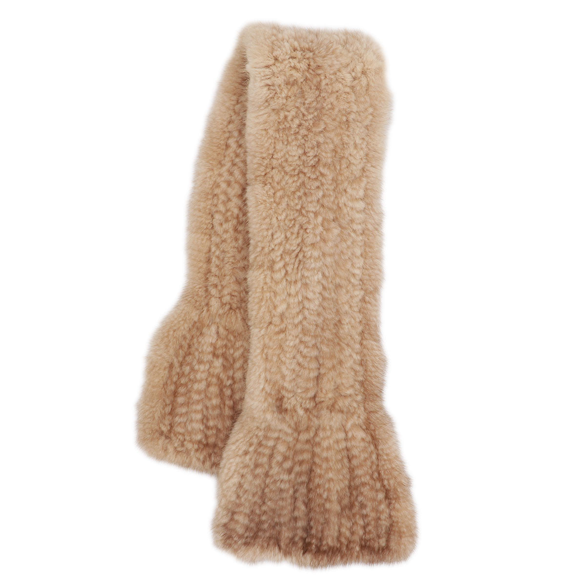Short Danish Mink Knitted Scarf