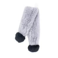 Children's Rex Rabbit Fur Textile Knit Hat and Scarf Set