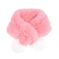 Kid's Rex Rabbit Fur Knit Hat and Scarf Set