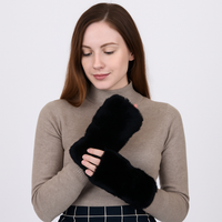 Sheared Rabbit Fur Texting Mittens