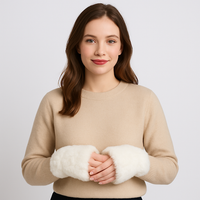 Sheared Rabbit Fur Texting Mittens