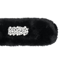 Faux Fur Pull-Through Scarf with Pearl Detail