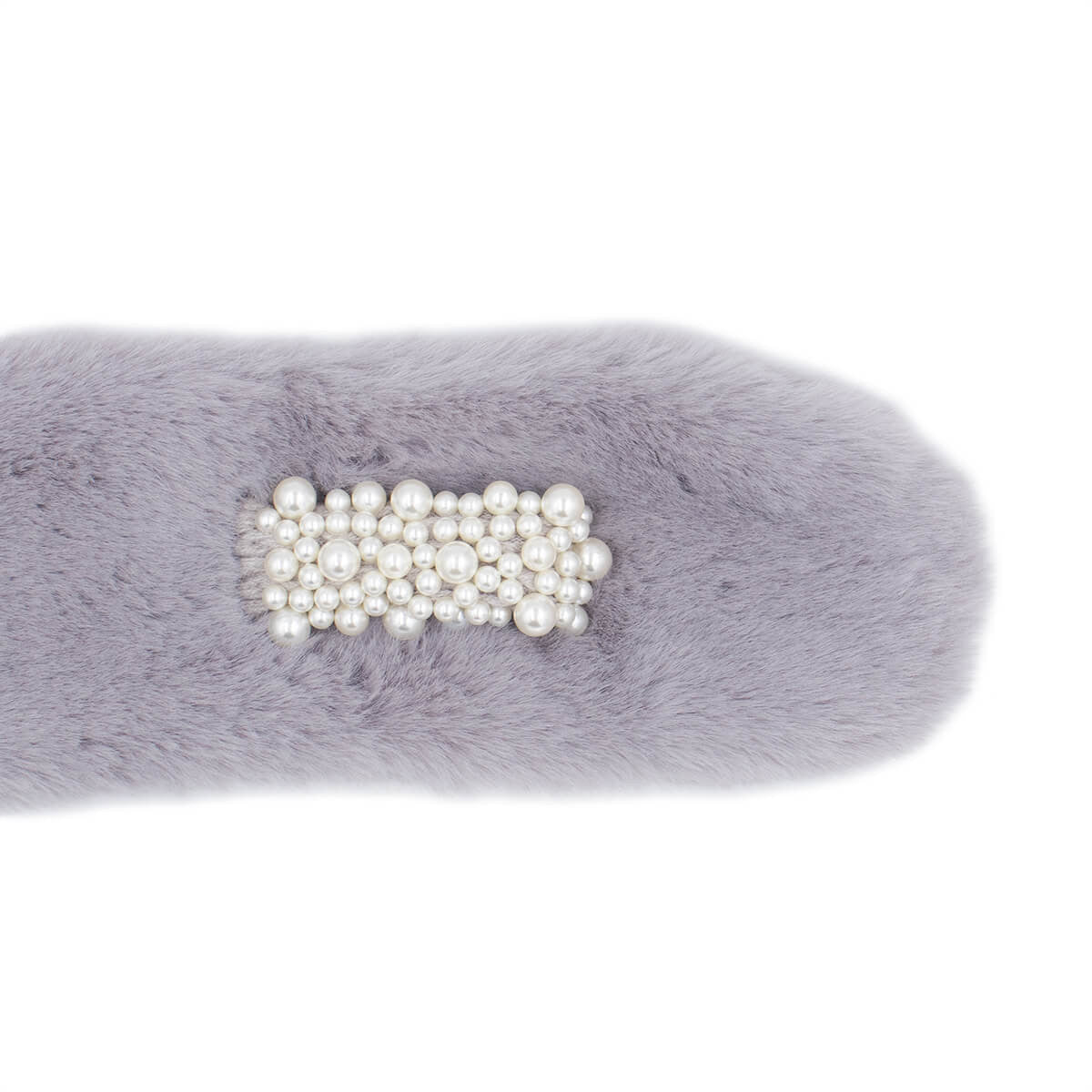 Faux Fur Pull-Through Scarf with Pearl Detail