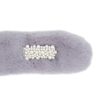 Faux Fur Pull-Through Scarf with Pearl Detail