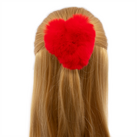 Rex Rabbit Fur Heart Shaped Hair Tie