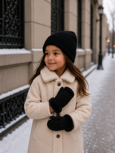 Children's Faux Shearling Flip Top Mittens