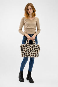 Faux Rex Rabbit Fur Handbag