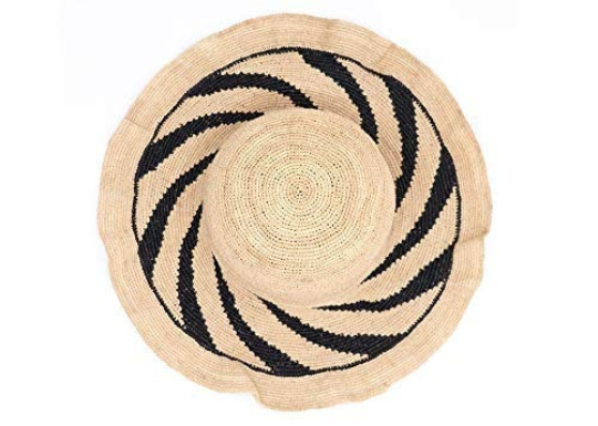 Straw Raffia Sun Hat with Spiral Brim