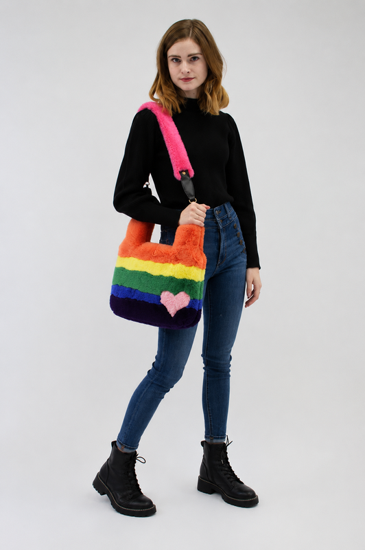 Faux Rex Rabbit Fur Bag