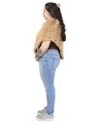 Women's Faux Fur Knit Poncho