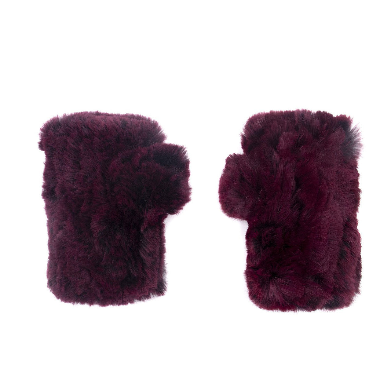 Sheared Rabbit Fur Texting Mittens