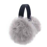 Faux Fox Earmuff with Velvet Band Grey