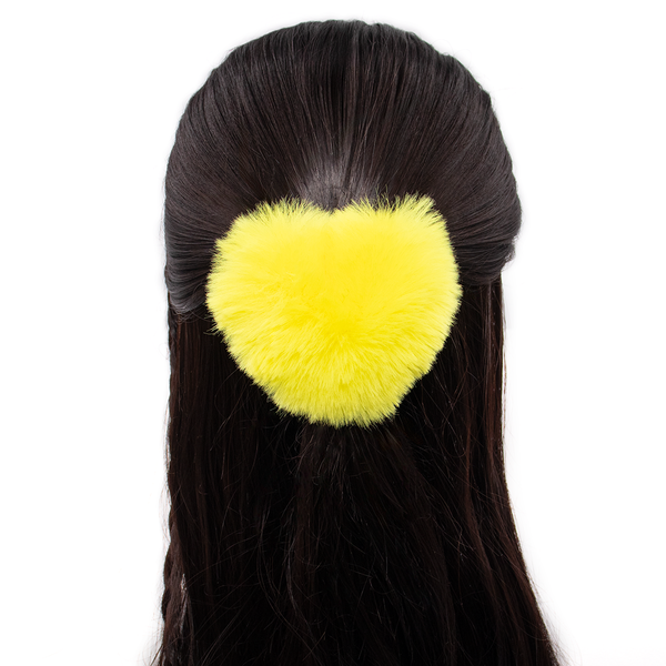 Faux Fur Heart Shaped Hair Tie