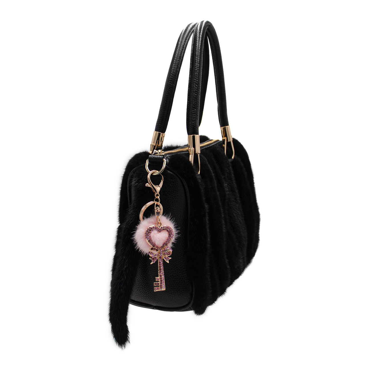 Mink Fur Bling Key Keychain 