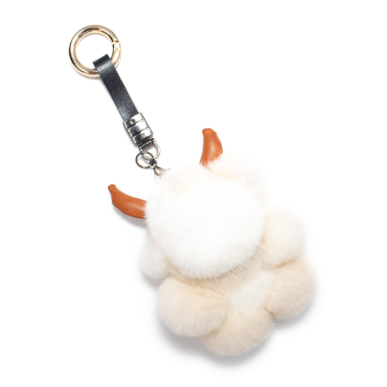 Mink Fur Cow-Shaped Keychain