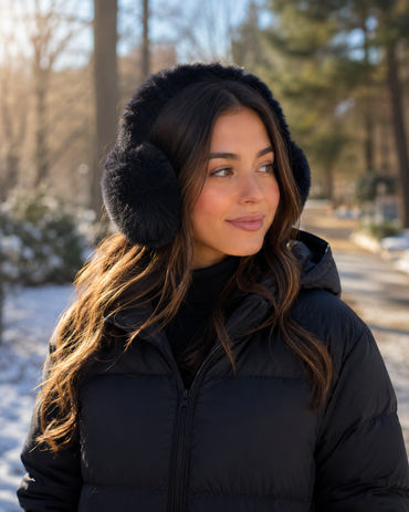 Faux Rex Rabbit Earmuffs with Halo Band