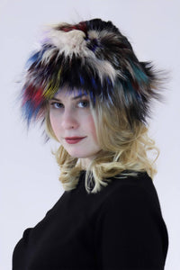 Sheared Rabbit and Fox Fur Beanie