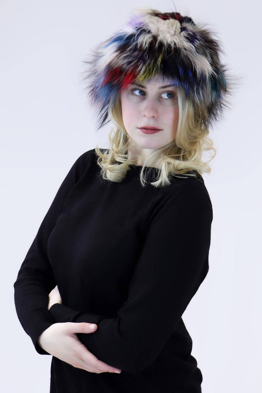 Sheared Rabbit and Fox Fur Beanie
