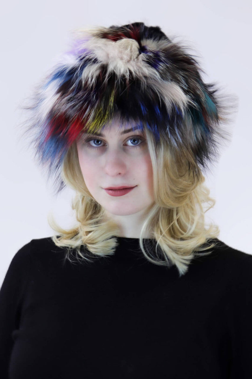 Sheared Rabbit and Fox Fur Beanie