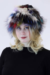 Sheared Rabbit and Fox Fur Beanie