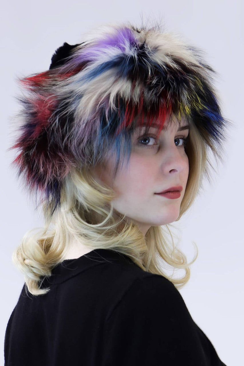 Sheared Rabbit and Fox Fur Beanie