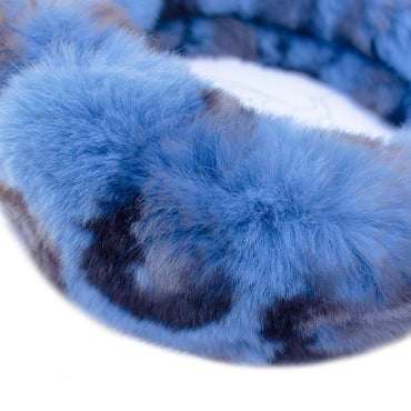 Blue Spotted Rex Rabbit Hairband