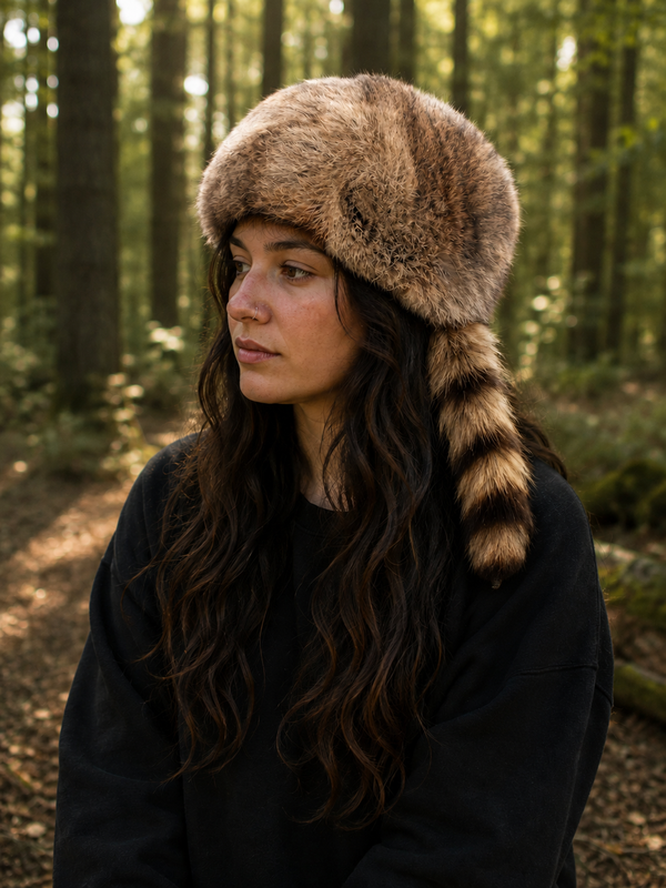 Rabbit Fur Davy Crockett Hat