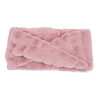 faux fur infinity scarf pink pleated