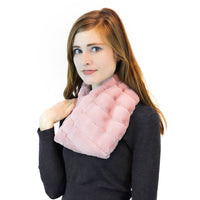 faux fur infinity scarf pink pleated