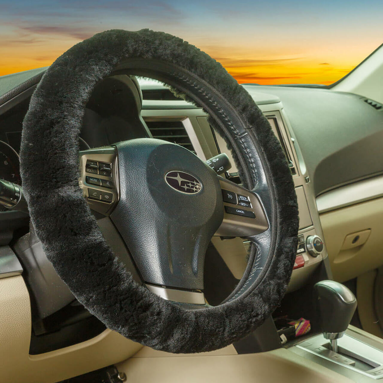 Shearling Steering Wheel Cover 