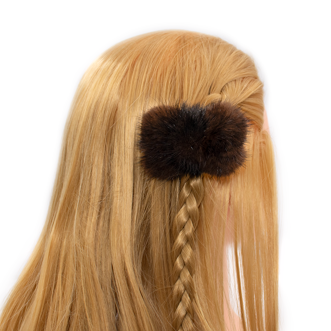 Mink Fur Bow Shaped Hair Clip