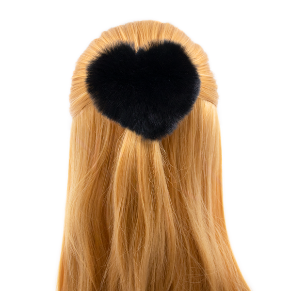 Faux Fur Heart Shaped Hair Tie