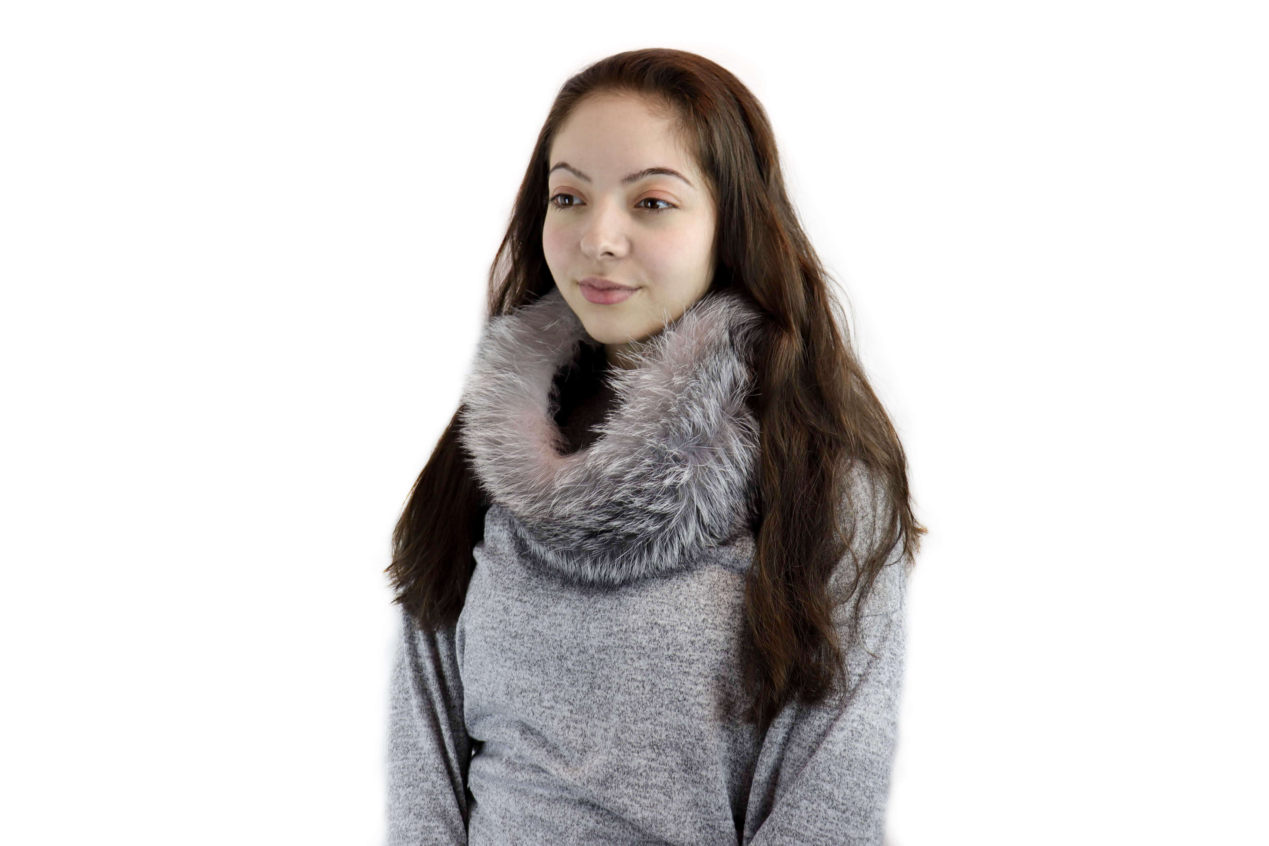 Fox Fur two in one headband/scarf in blue frost